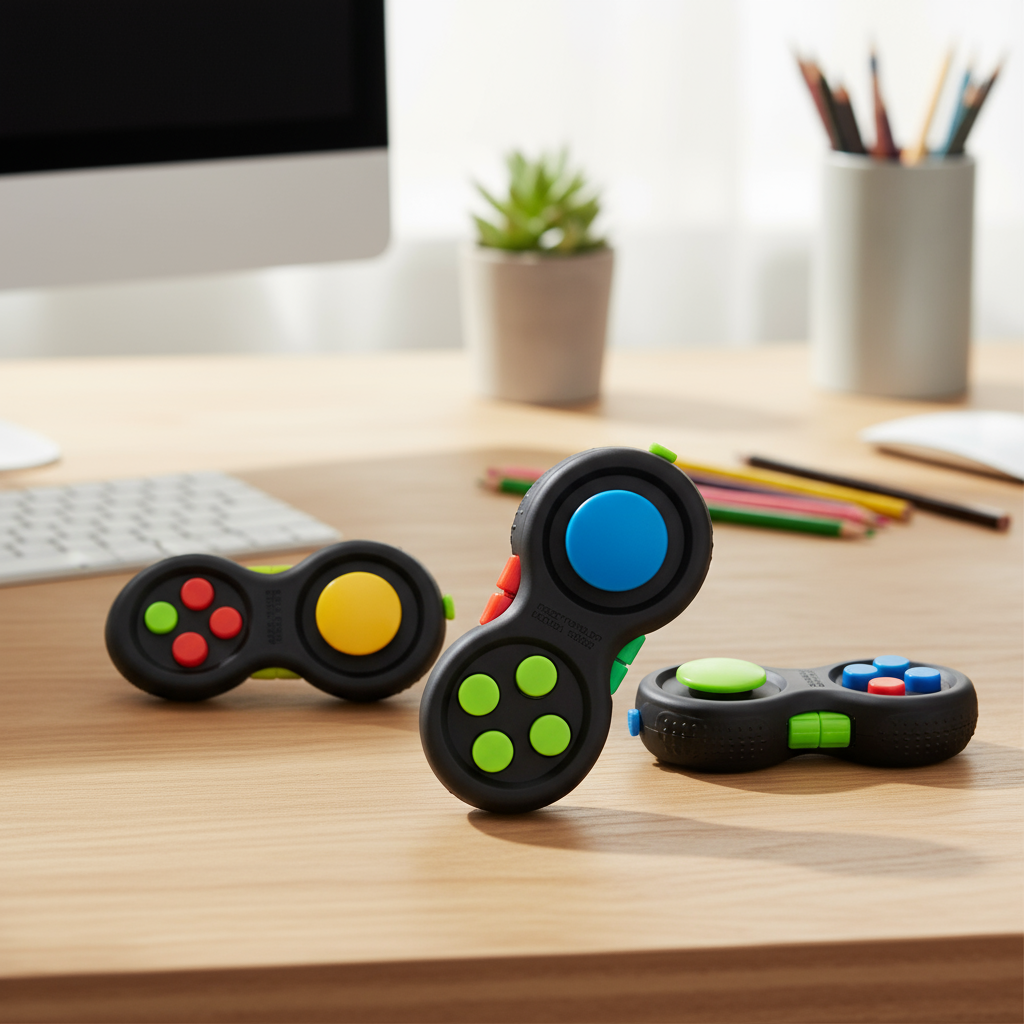 Almofada Fidget com 8 funções interativas, brinquedo cubo antiestresse para ansiedade, TDAH, autismo, adultos e