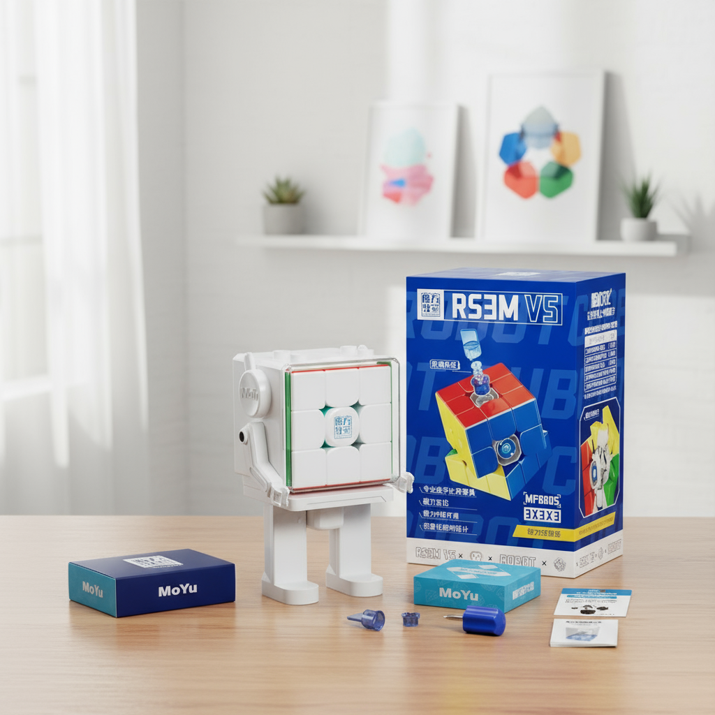 MOYU RS3M V5 Cubo Mágico 3x3x3, Profissional Magnético Sem Adesivos, Brinquedo Quebra-Cabeça 3D para Crianças e Adultos
