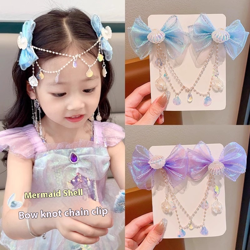 Tiara De Sereia Com Borla E Laço Para Bebês Meninas Acessório De Cabelo