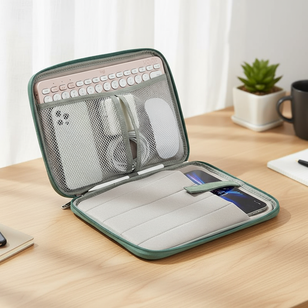 Ideal para bolsa de iPad, bolsa para tablet, capa para laptop, estojo acolchoado, bolsa organizadora de mão para
