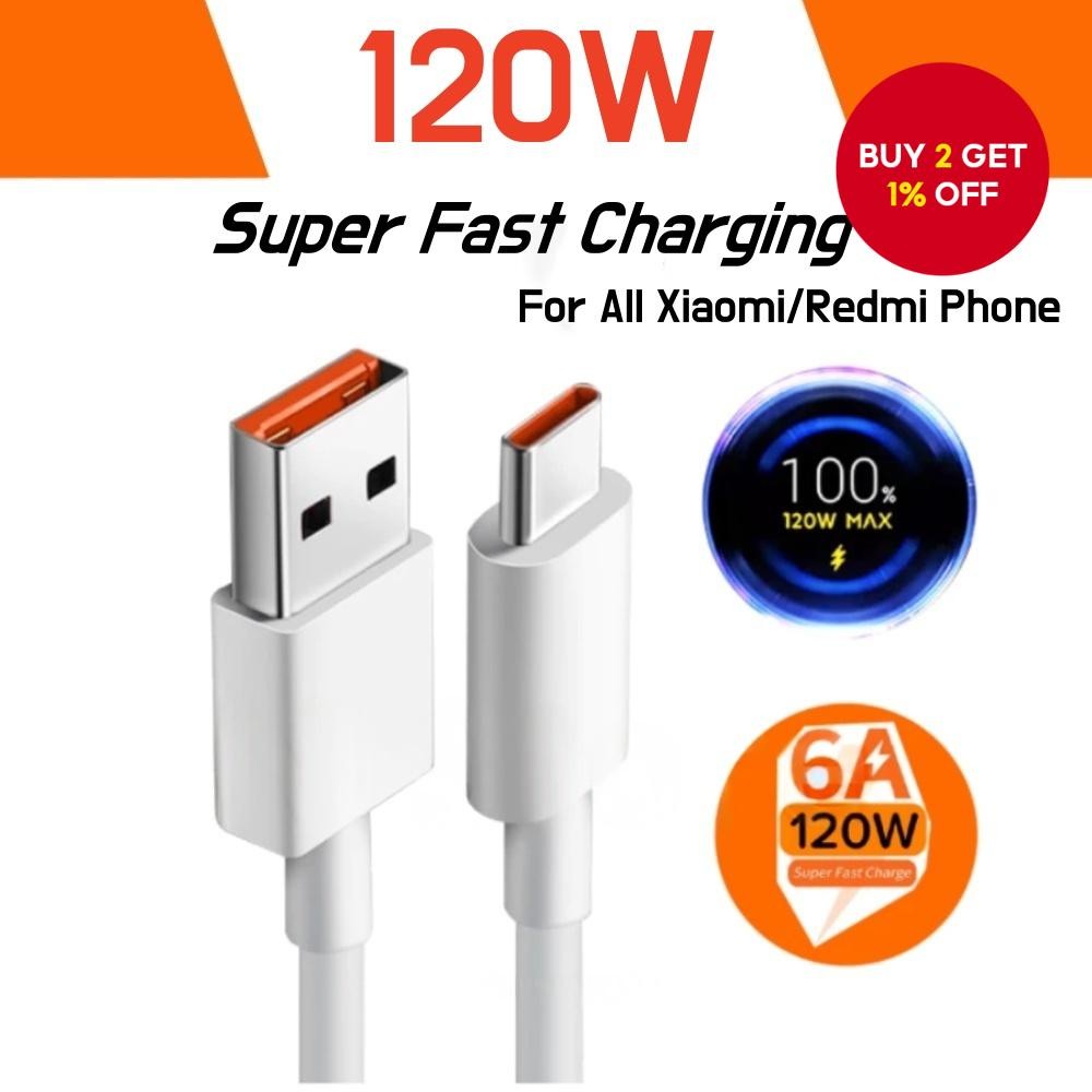 Para carregador de viagem Xiaomi 6A 33W Tipo C com cabo, carregador rápido Tipo-C 33W, versão Android de carregamento