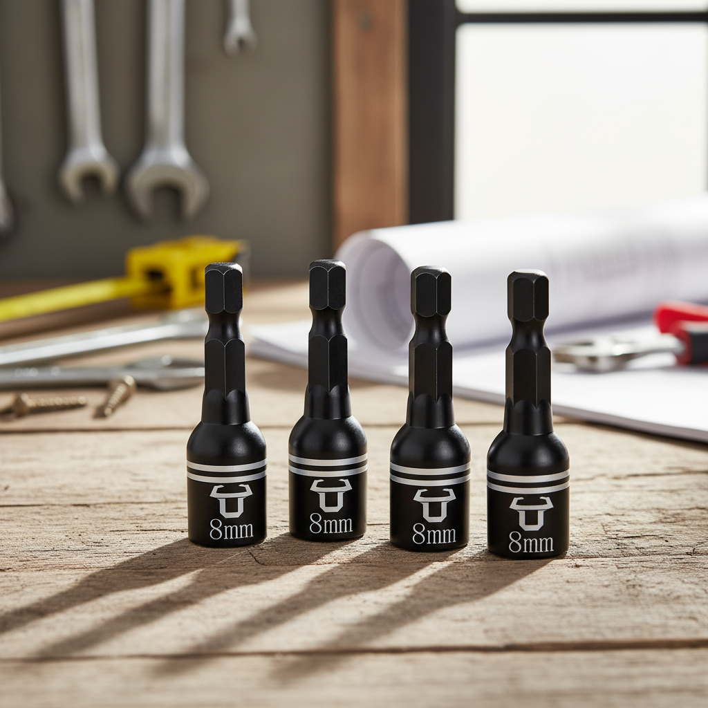  Conjunto de 5 Soquetes Magnéticos Hexagonais com Adaptadores de 8mm e 42mm para Aplicações Flexíveis de Parafusadeira