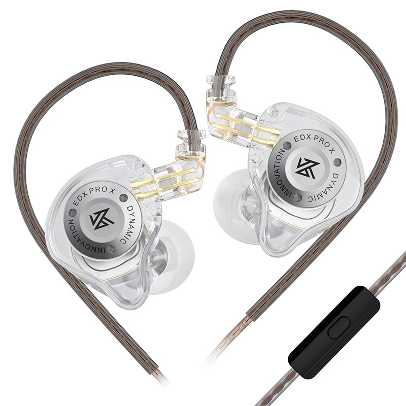 Fones De Ouvido KZ EDX Pro X Com Fio Driver Dinâmico HiFi Bass Monitor Cancelamento De Ruído Em Linha Controle De Volume