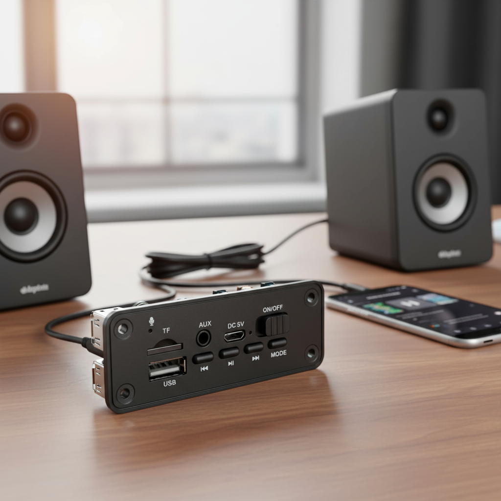 Módulo Bluetooth 5.0 MP3 6W com Amplificador, USB, TF, FM e Jack 3.5mm para Caixa de Som de Carro