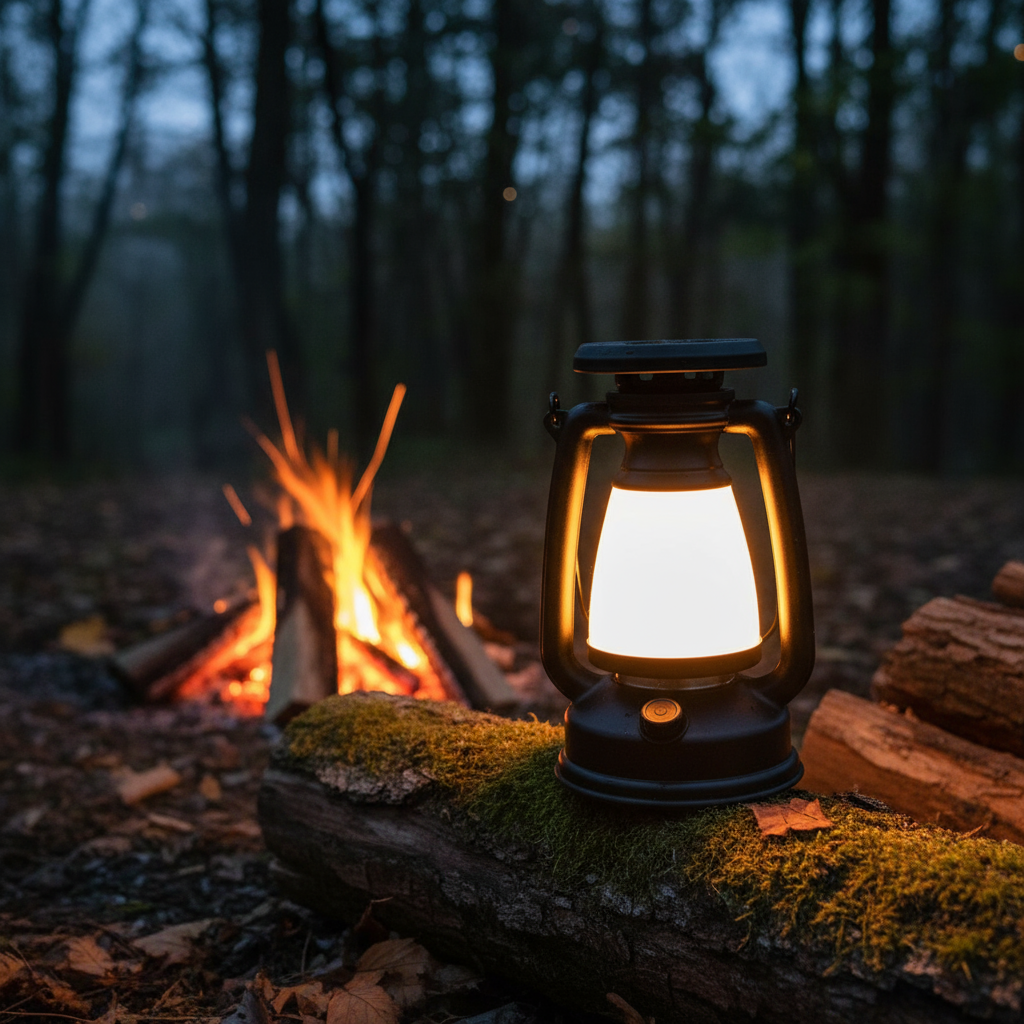 Lanterna de Camping Recarregável por USB - Luz Atmosférica Estilo Querosene Retro para Barracas ao Ar Livre e Lâmpada