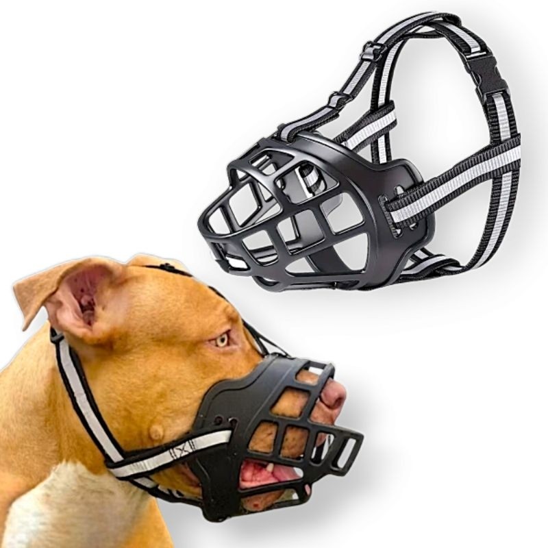 Respirável Confortável Pit Bull Focinho Anti Latido Treinamento Tamanhos Ajustáveis L Xl