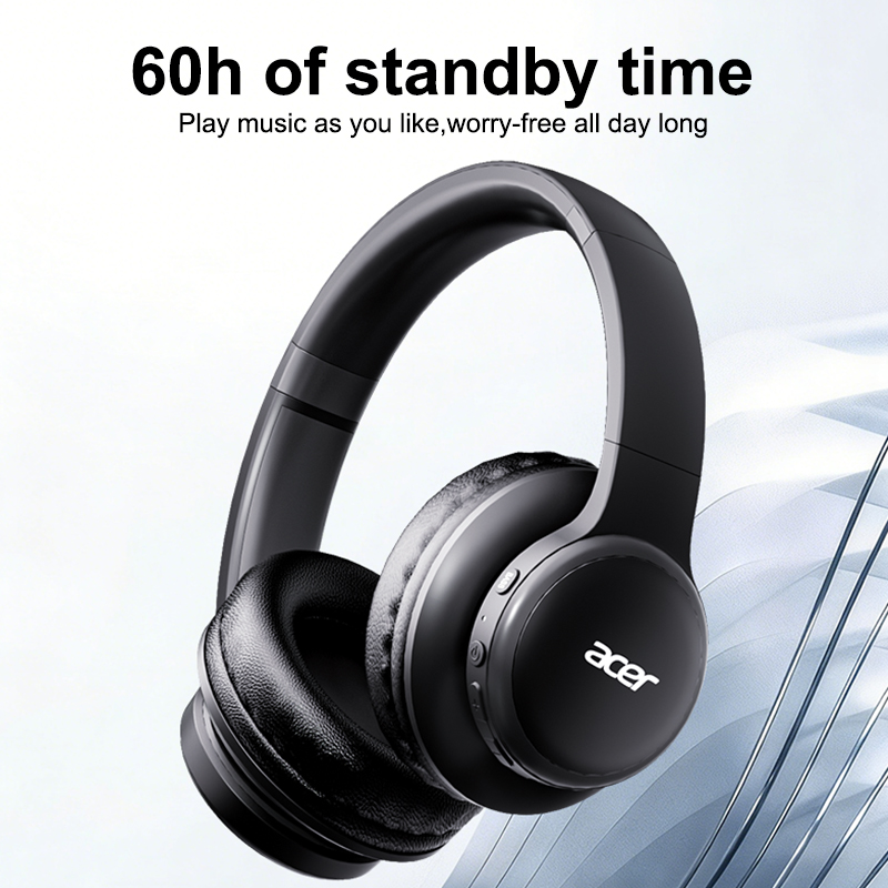 Acer OHR559 Fone de Ouvido Bluetooth Over-Ear, Fones de Ouvido Sem Fio, Áudio Hi-Fi, Conector Tipo-C