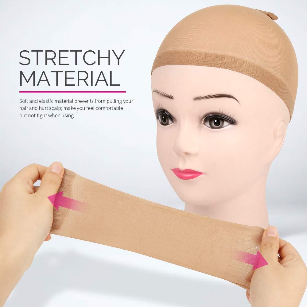 Touca de rede para peruca, anti-ondulação, touca de renda, meias altas elásticas, acessórios para cabelo.