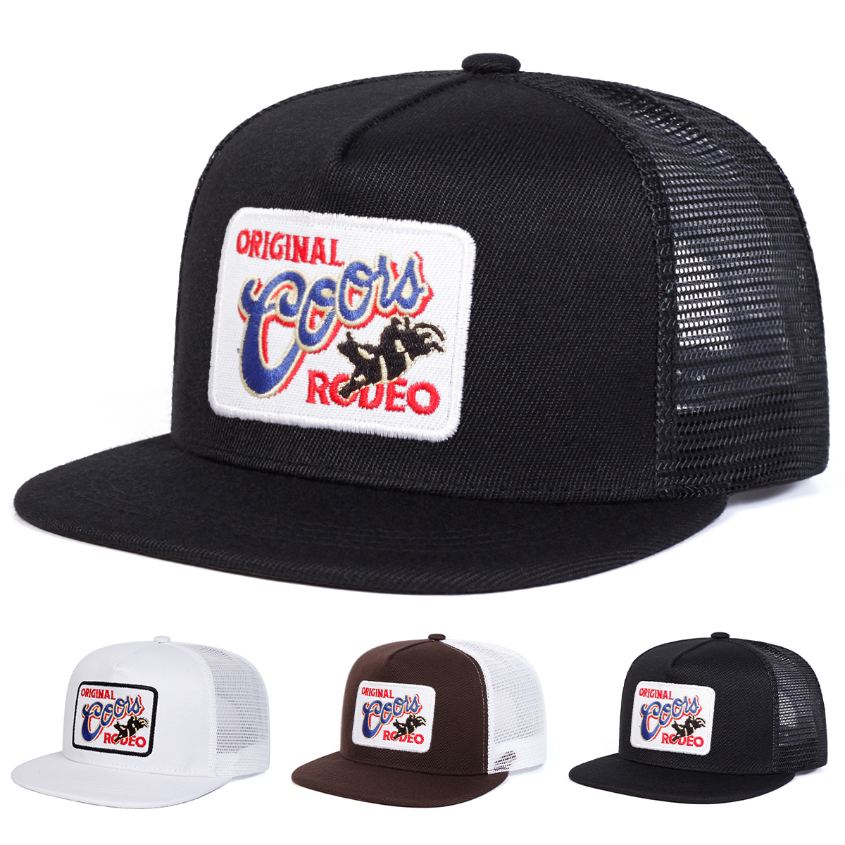 Unissex Original Coors Rodeo Bordado Ajustável Flat Top Hip Hop Chapéu De Beisebol Bonés De Basquete Primavera Verão Esp