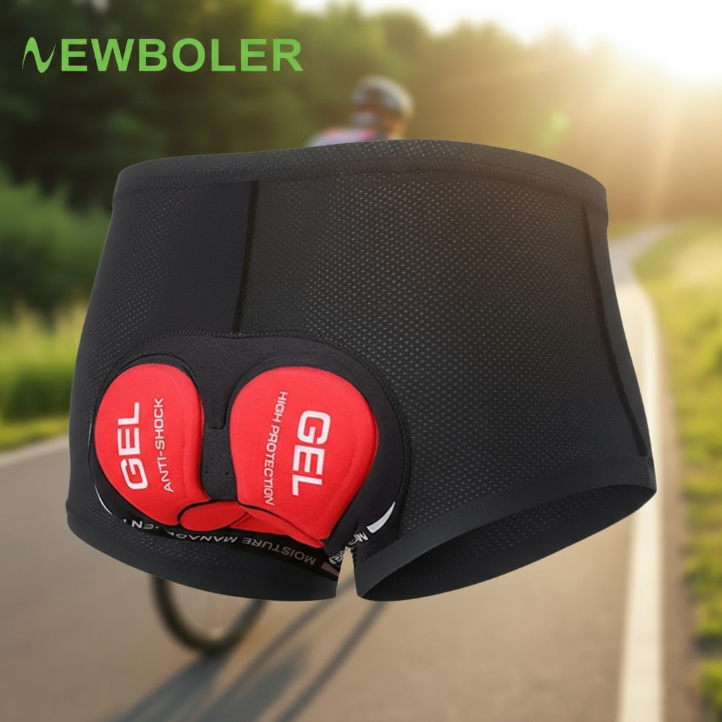 Newboler Shorts de Ciclismo Masculino Respirável com Almofada em Gel 5D à Prova de Choque para MTB e Bicicleta de