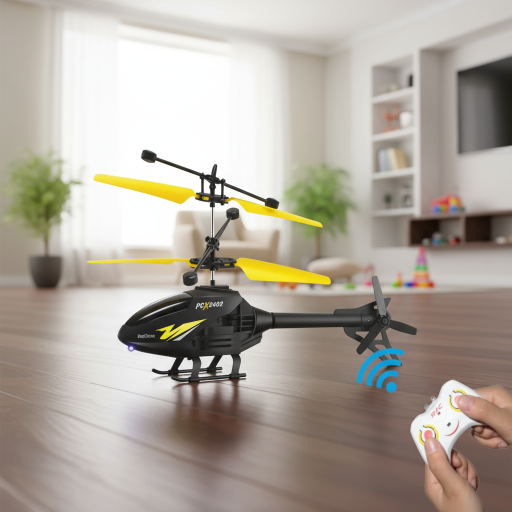 Helicóptero controlado remotamente carrega aeronave em miniatura, presente de feriado adequado para crianças, estimula