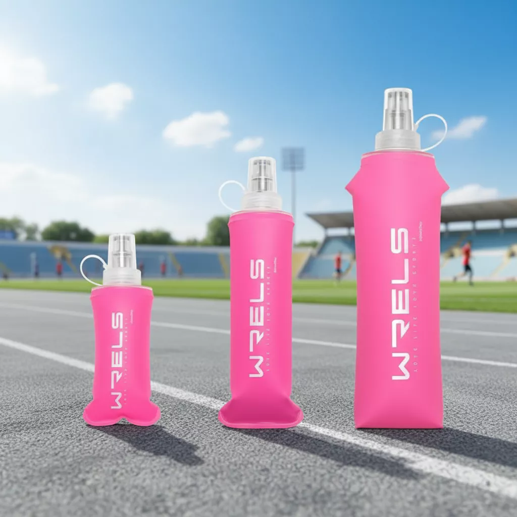Garrafa de Água Dobrável Portátil em TPU para Corrida, Camping e Ciclismo