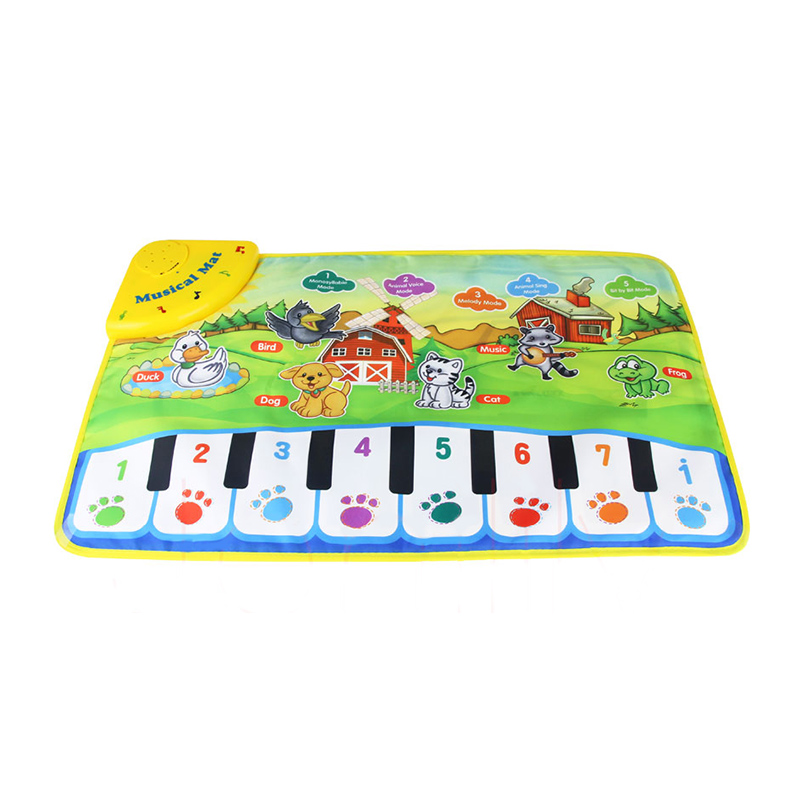 Tapete Musical Infantil Tema Fazenda com Piano Educativo para Crianças, Brinquedo Musical para Presentes