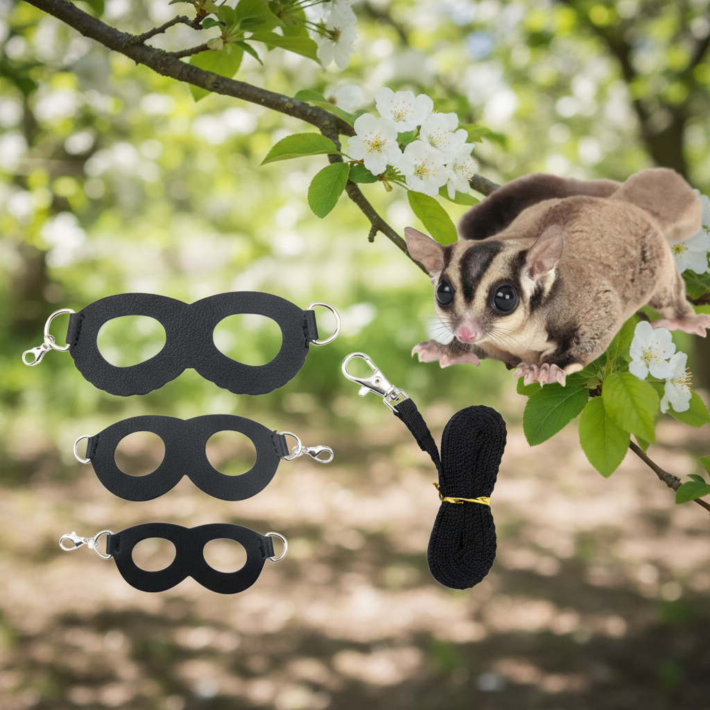 Conjunto de guia e peitoral para Sugar Glider, corda de segurança anti-perda para pequenos animais como hamsters e