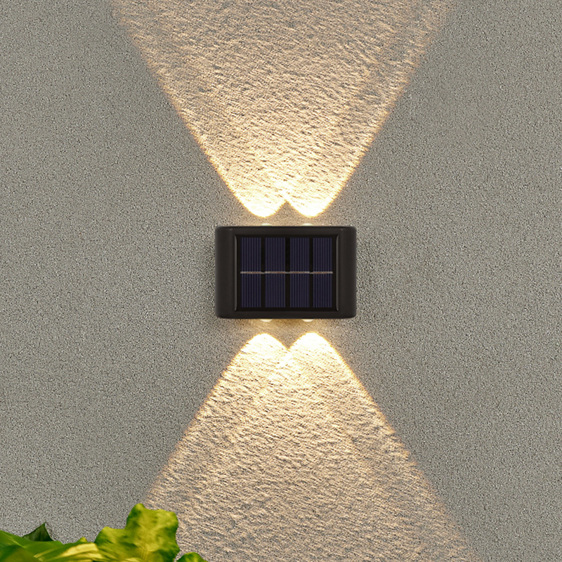 4pcs 6LED Luz Solar De Parede Lâmpada À Prova D'água Para Exterior