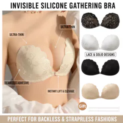 Remendo De Peito Sem Costura De Silicone Invisível Sólido Sutiã Ultra-Fino Sutiãs De Reunião