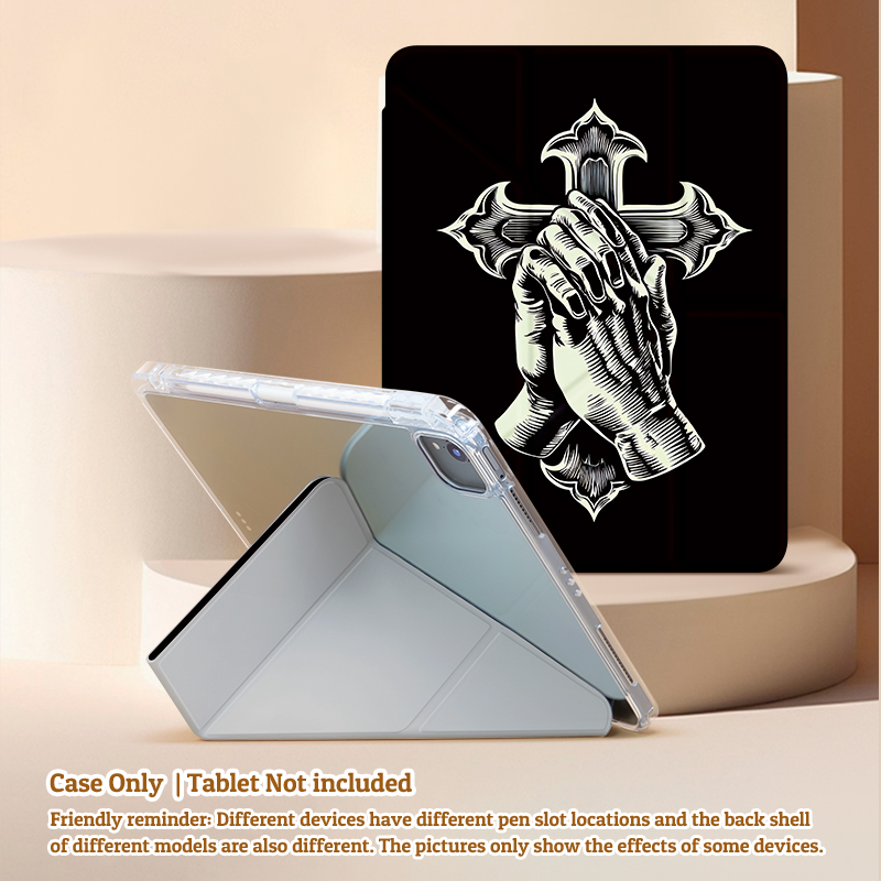 Capa Y-Fold com compartimento seguro para Apple Pencil para iPad 7a/8a/9a geração 10,2 e iPad 10a geração, suporte