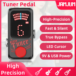 Afinador Cromático JAMJUM de Alta Precisão com Indicador LED, True Bypass, USB DC 9V, Mini Afinador de Tom para