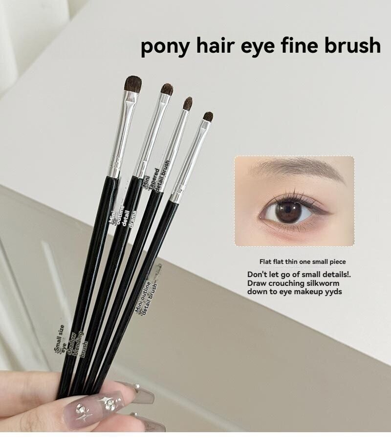 Conjunto de 4 Pincéis Precisos para Detalhes - Mini Pincéis para Olhos, Lábios, Linhas e Manchas para Maquiagem