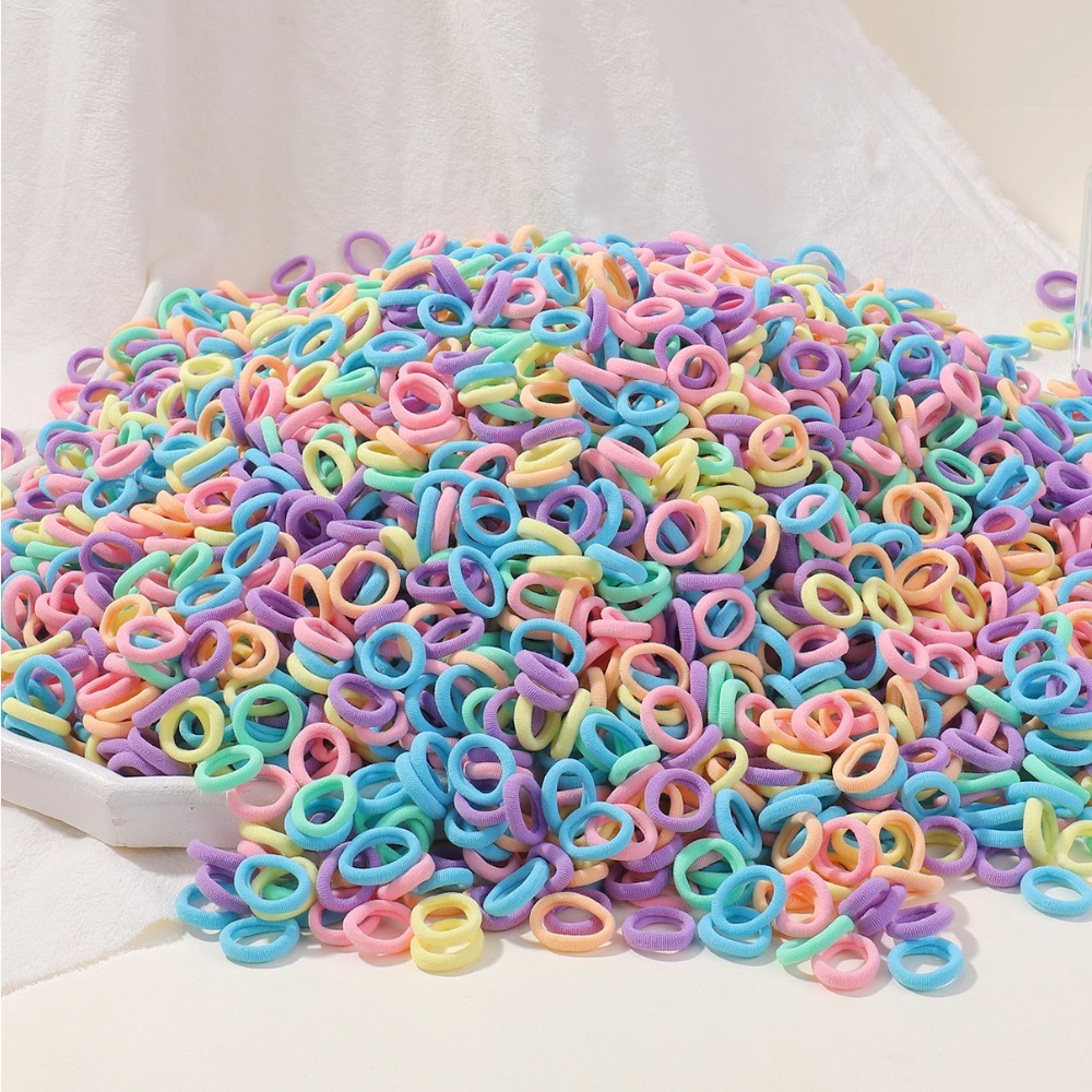 1200pcs Elásticos De Cabelo Infantis Tecido Colorido Laços Para Meninas