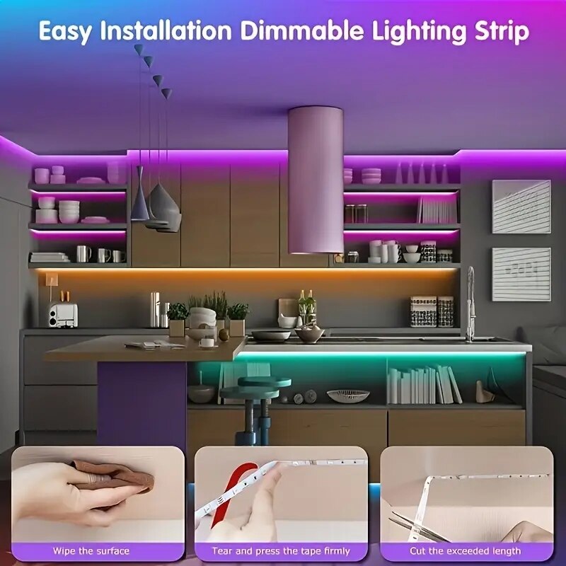 Fita LED RGB SMD 5050 com Controle por Aplicativo Bluetooth