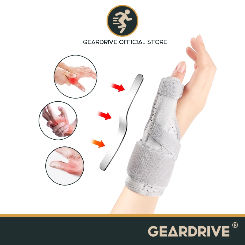 GEARDRIVE Suporte para Polegar e Punho, Tala para Polegar com Compressão e Suporte de Placa de Alumínio para Artrite,