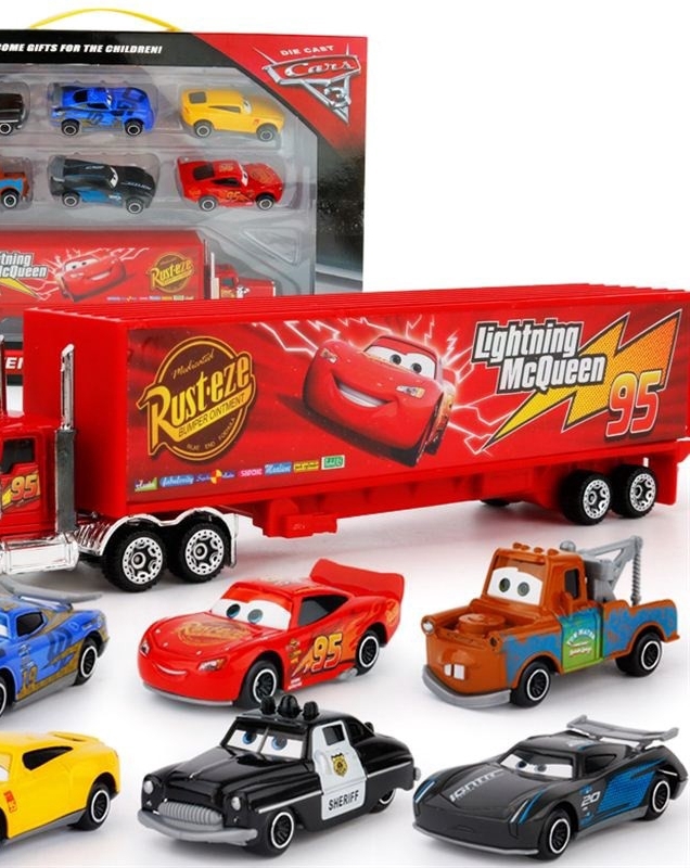 KidsPlay Conjunto Modelo Caminhão Mack e Carro Deslizante para Presente de Natal para Crianças