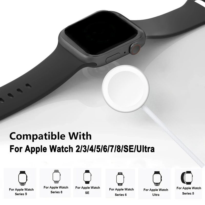 Base de Carregamento Rápida USB-C, Carregador Magnético Sem Fio para Apple Watch