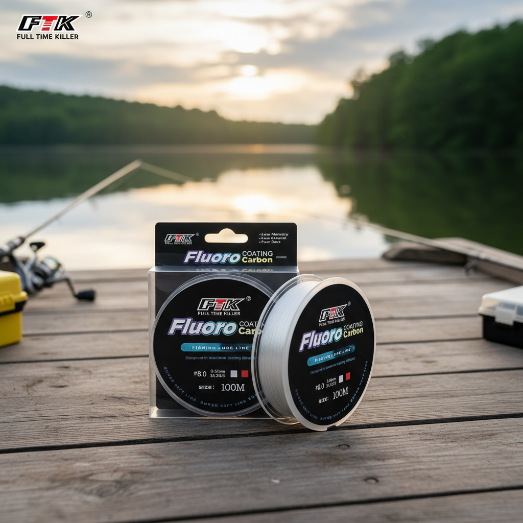 100% Fluorocarbon Revestido Líder de Choque FTK Linha Frontal para Pesca