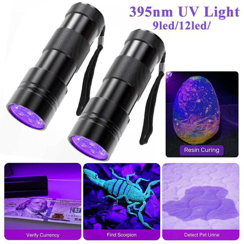 Lanterna UV, Lanterna de Luz Negra Portátil de 395nm para Urina de Animais, Fungos, Manchas, Ácaros de Cama e