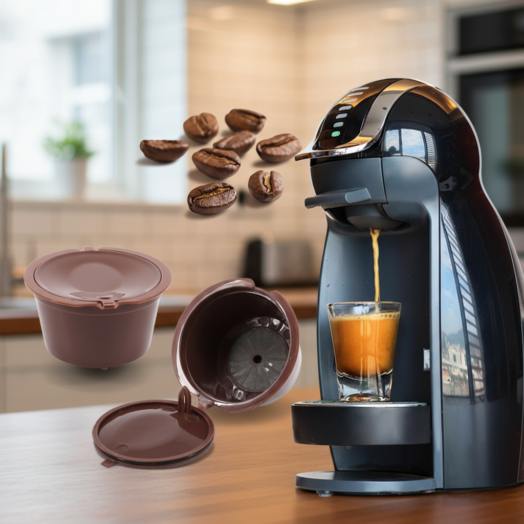  Filtro de cápsula de café reutilizável e ecológico: Ideal para fãs da Nescafe Dolce Gusto.