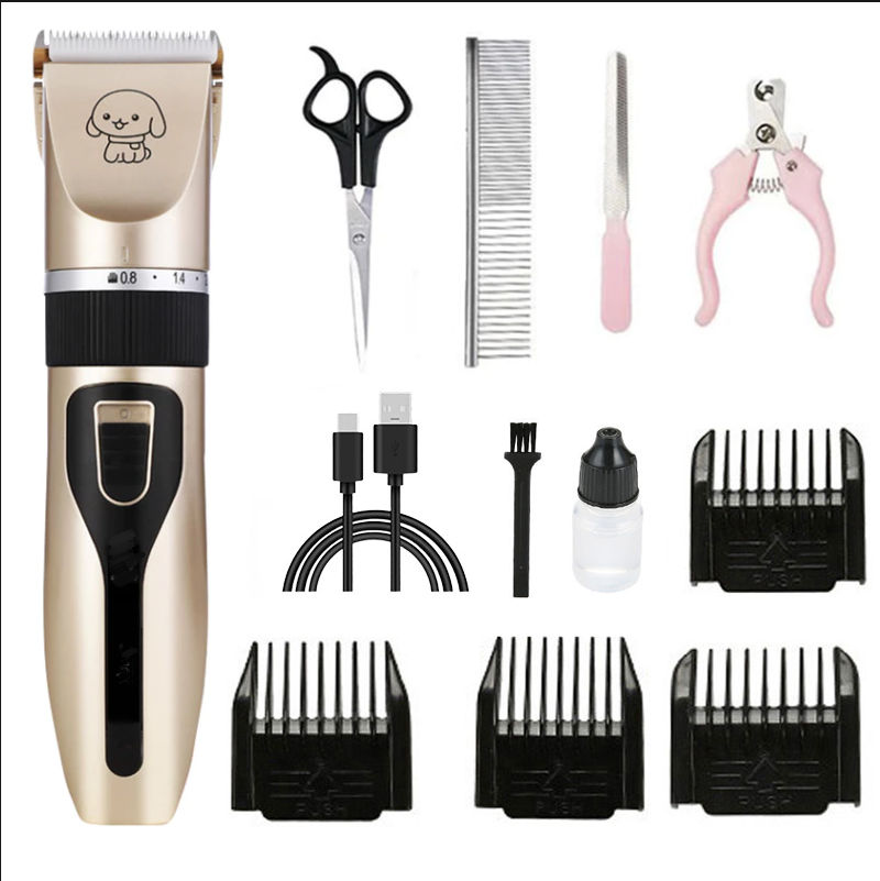 PetEase Kit de Tosquiadeira Mini de Cerâmica para Pelos de Cachorro e Gato, Recarregável