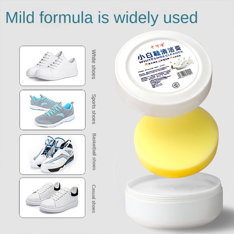Creme De Limpeza De Sapatos Brancos 120G/240G-Removedor Versátil De Manchas E Solução De Clareamento Com Esponja Para To
