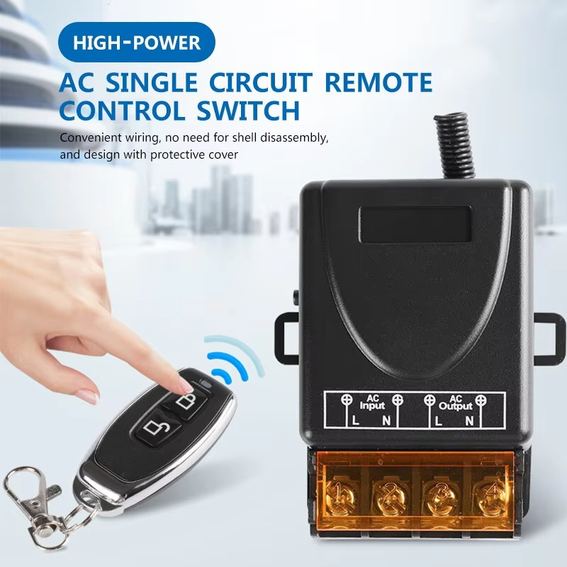 Interruptor De Controle Remoto Sem Fio RF 433Mhz AC 110V 220V 10A Receptor De Relé De Alta Corrente Para Motor De Porta