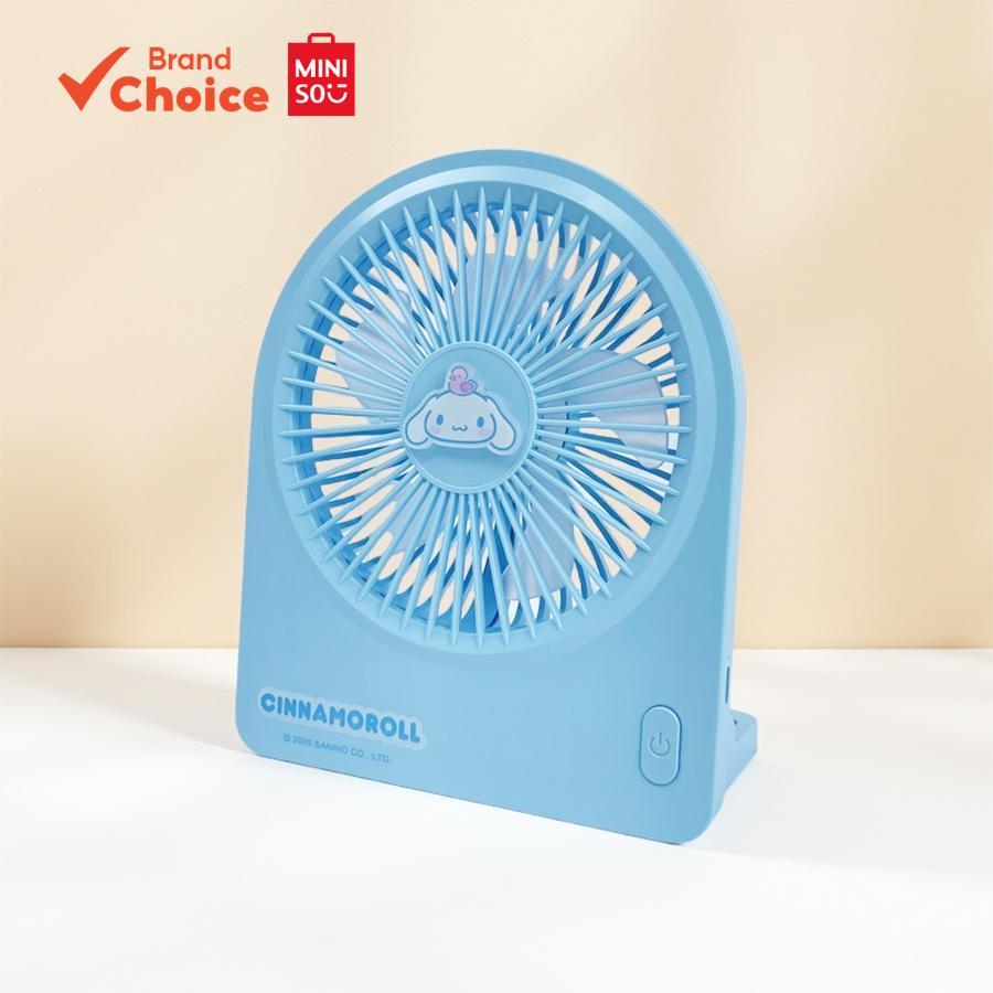 MINISO Série Sanrio "sky Blue Breeze" - Leque Dobrável Azul 1200mah Cinnamoroll 16.5cm × 19cm.