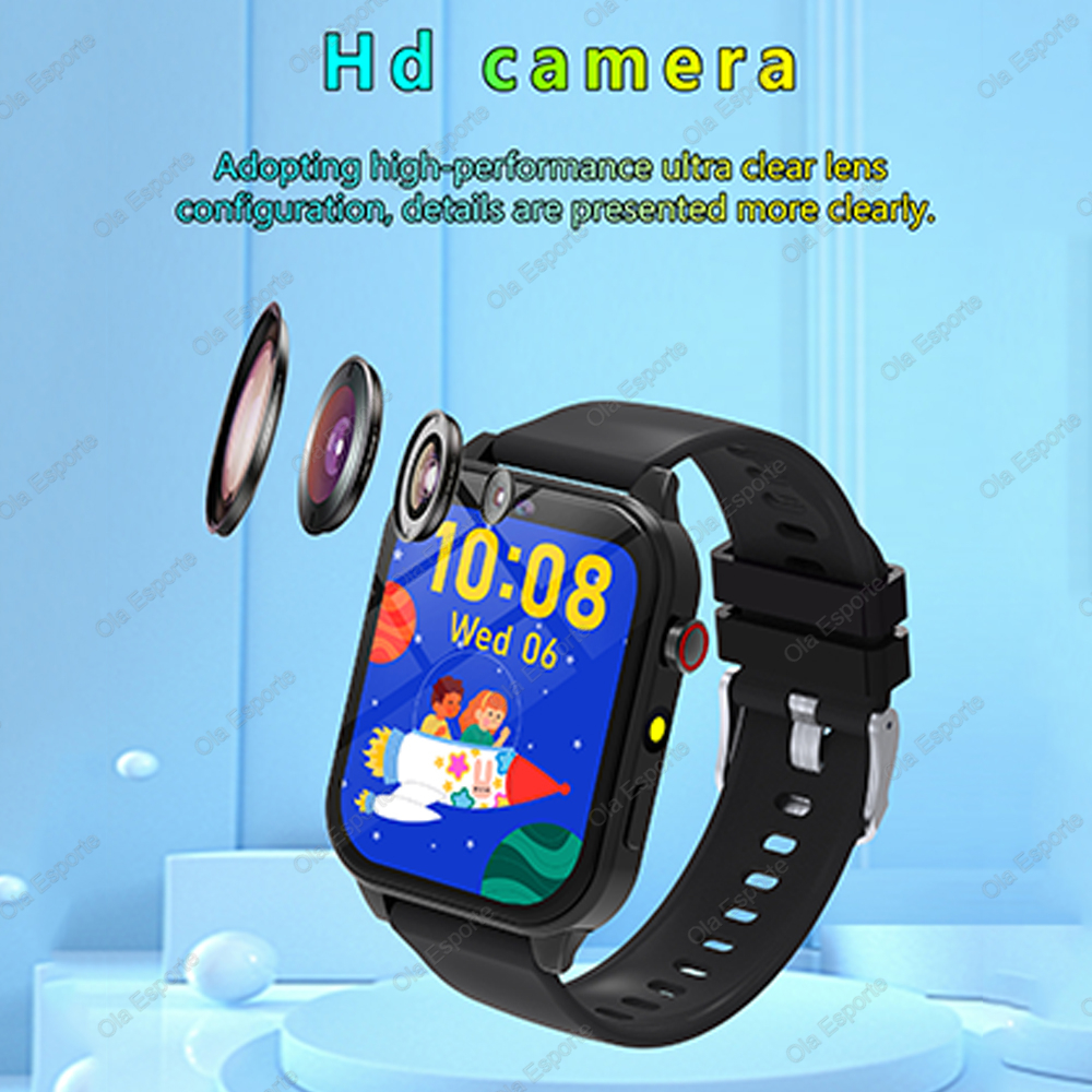 Relógio Inteligente Infantil com Lanterna, Jogos, À Prova D'Água, Tela Sensível ao Toque, Câmera HD, Alarme, Presente de — imagem 2 de 2