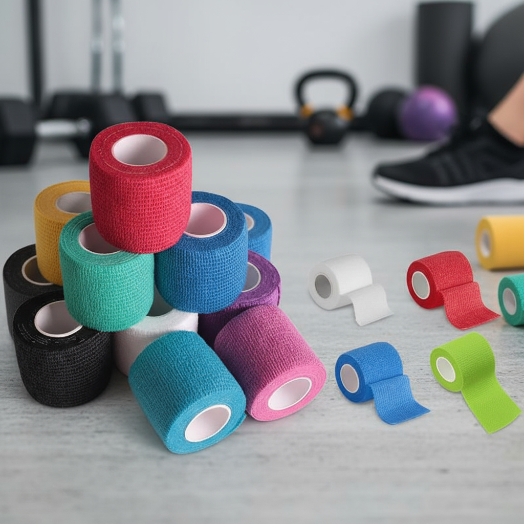 Bandagem Adesiva Autoadesiva para Proteção de Músculos e Dedos em Treinamentos de Fitness e Basquete