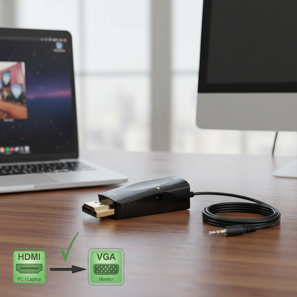 Adaptador Conversor HDMI para VGA 1080P Digital para Analógico Vídeo Áudio para Xbox360 PC Laptop TV Box Projetor
