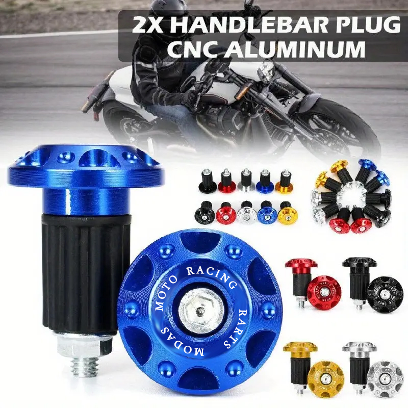 MALCOLM 2PCS Plugues de Alumínio CNC para Guidão de Motocicleta - Tampas de Manopla com Peso para Moto de Trilha/ATV,