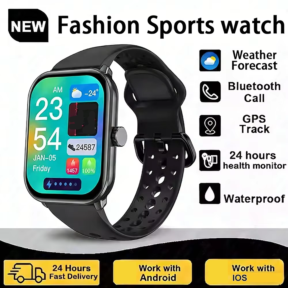 Versão Global Smartwatch HD Tela Amoled Bluetooth Chamada GPS Track Sports Watch