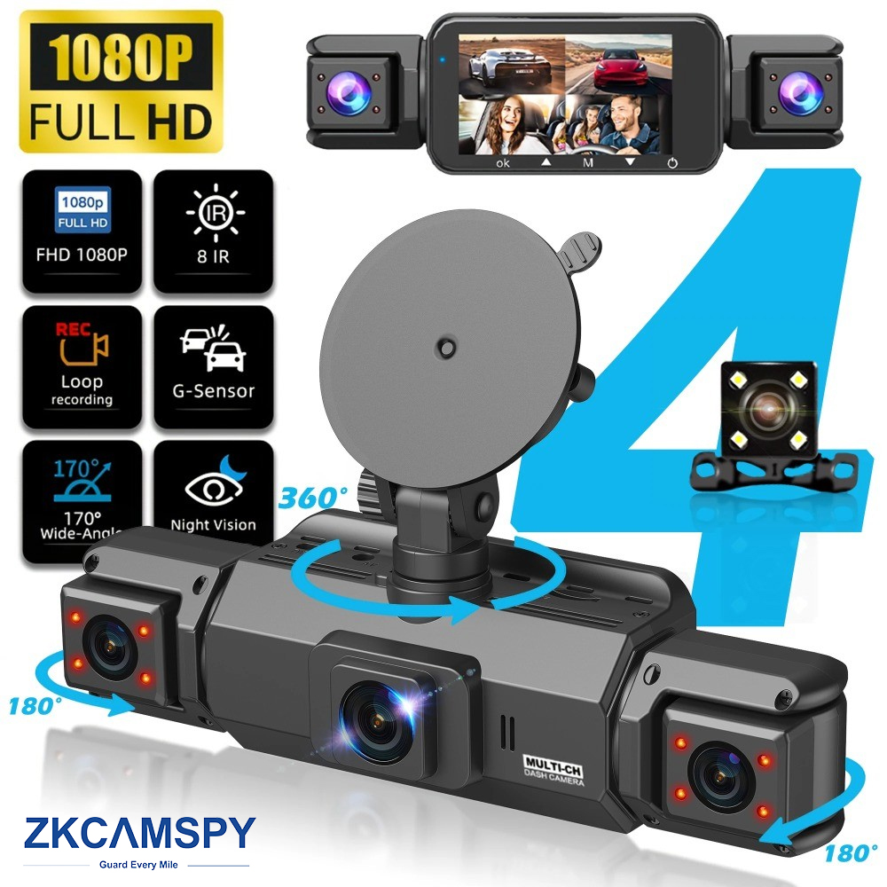 Caixa Preta Para Carro De Gravação De Voz Dashcam De 4 Canais Com Kit Hardwire