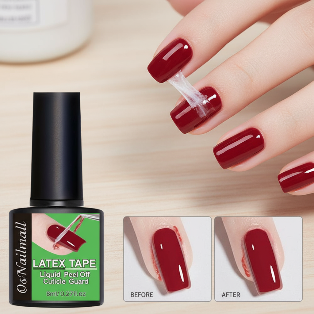 Fita de Látex Líquido para Unhas, Protetor de Cutícula Rápido e Descascável, Barreira de Esmalte, Protetor de Pele para