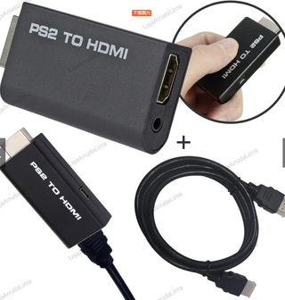 Conversor PS2 Para HDMI 1080P Cabo De Áudio De 3.5 Mm Suporta Modos De Exibição Projetor HDTV