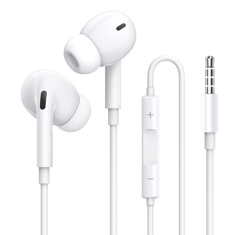  Fones de ouvido com fio de 3,5 mm com controle de volume e microfone, fones de ouvido intra-auriculares de alta