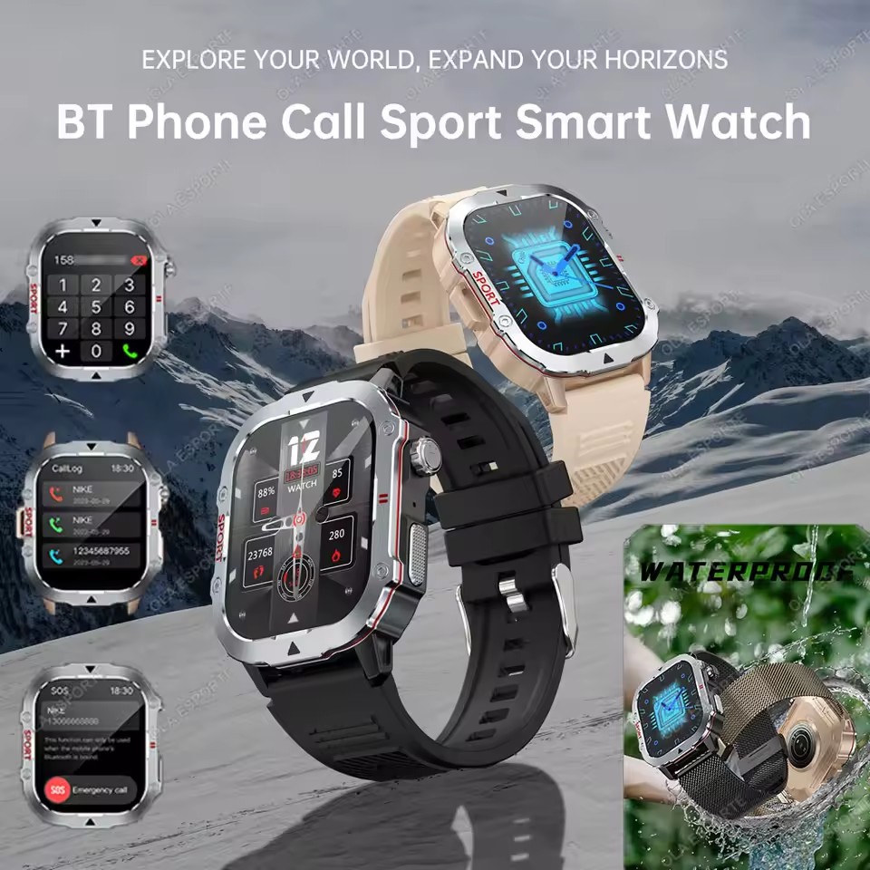 Novo 2.19'Tela AMOLED BT Chamada Smartwatch Monitor De Sono Esportes Ao Ar Livre Rastreador De Fitness Relógio Inteligen