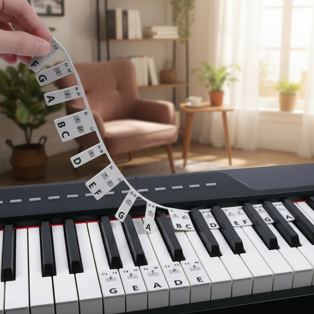 Guia de Notas para Iniciantes do Bastão de Música de Cinco Linhas para Teclado Eletrônico de 61 Teclas Ajustáveis de