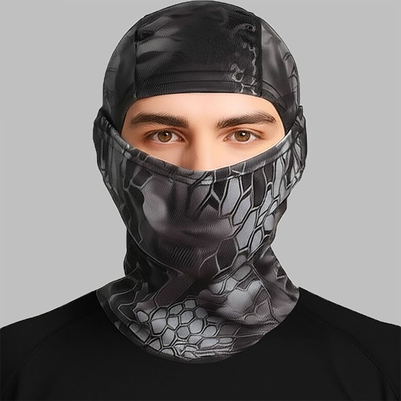 Balaclava Camuflada para Esportes com Capuz e Lenço de Pescoço, À Prova de Vento, Protetor Solar e Quente, Ideal para