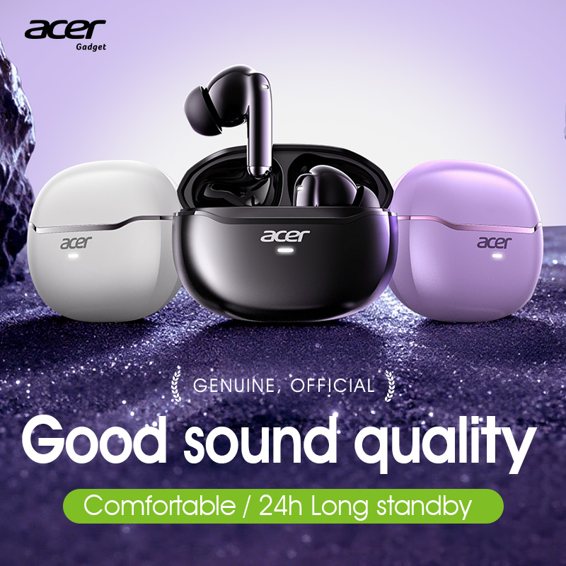 Acer OHR623 Fones De Ouvido USB-C Sem Fio Bluetooth Com Microfone Duplo Silicone 2718 Microfones Chamadas Claras Display