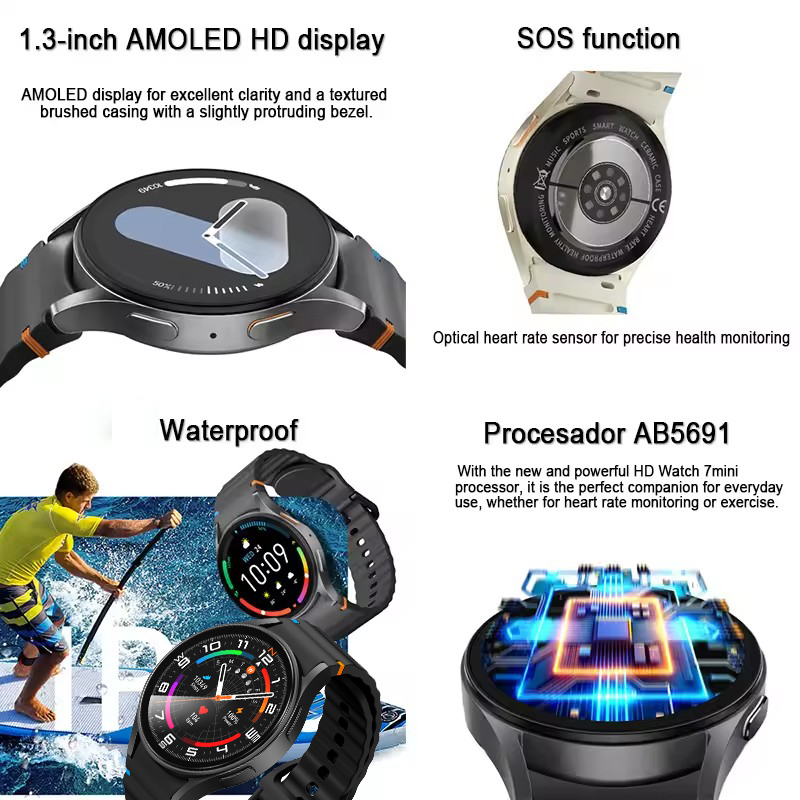 Novo Relógio Inteligente Masculino Bússola Esportes FitnessBt Chamando Amoled Hd Smartwatch Feminino Original