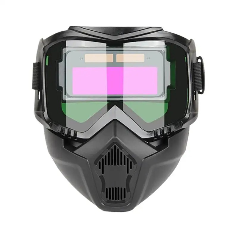 Um Conjunto De Máscara De Soldagem Automática Profissional Montada Na Cabeça , Filtro De Luz , Capacete Antirreflexo , E
